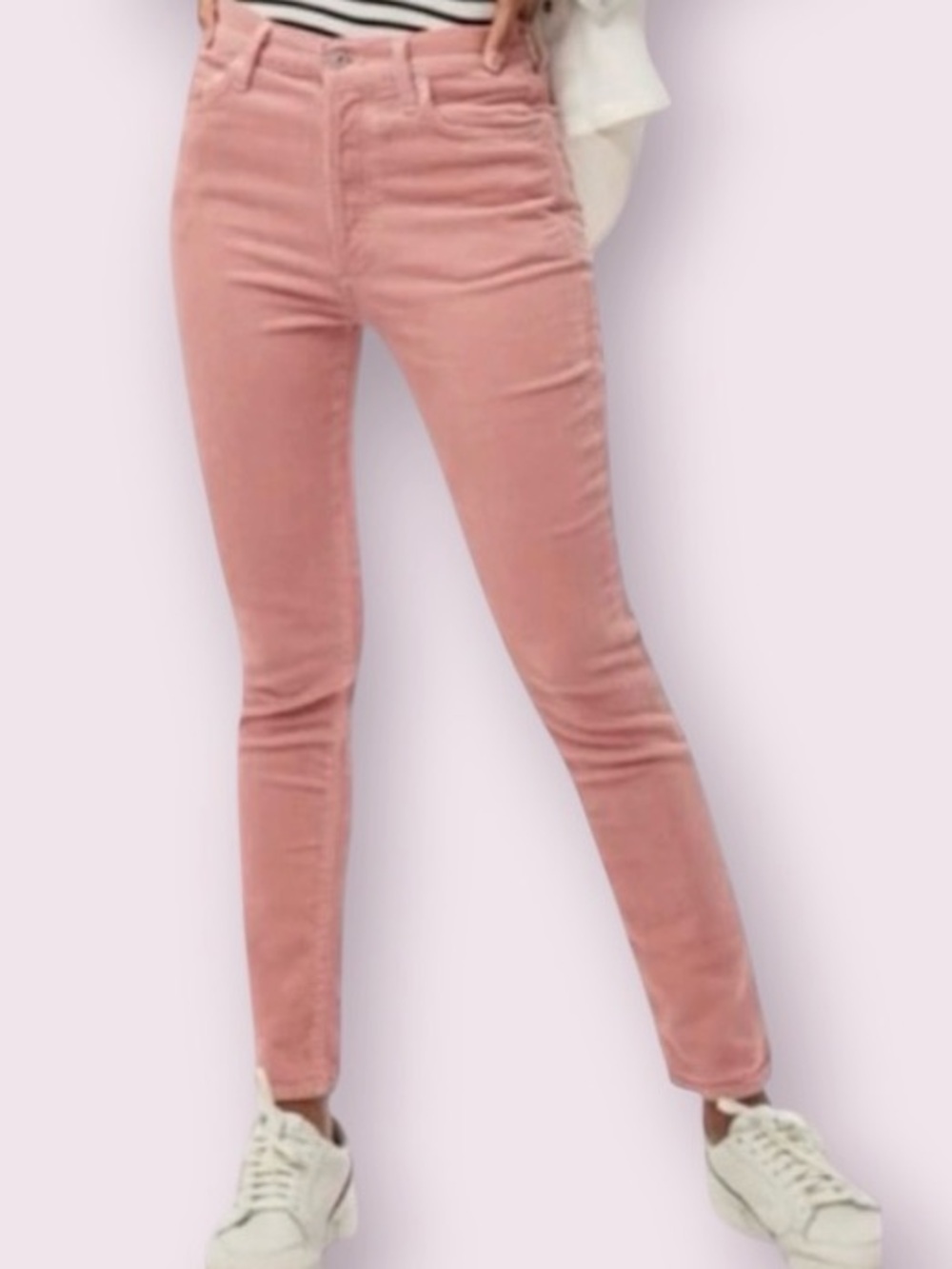 Citizens Of Humanity Olivia High Rise Slim Ankle Button Fly Corduroy Jeans Pink